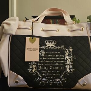 Juicy Couture Black and White Quilted Women's Bag